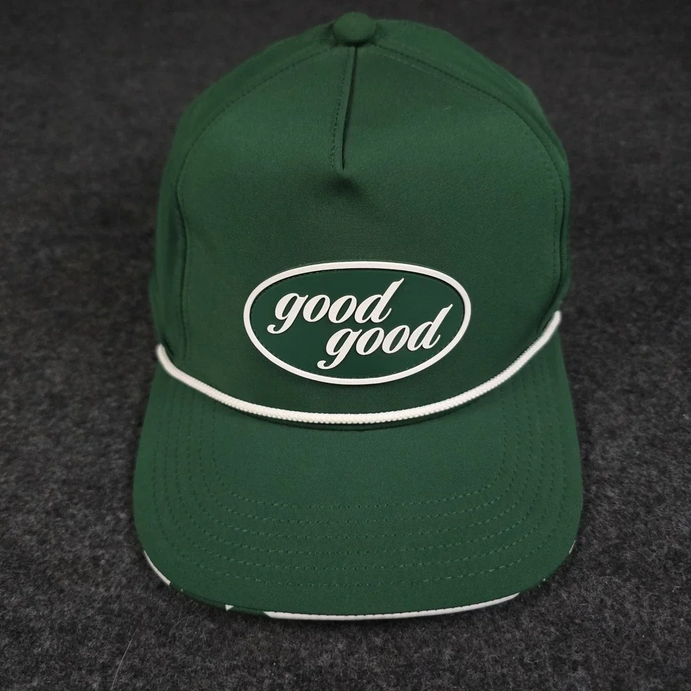 Good Good Golf Rope Hat Green White Adjustable Snapback Cap Golf Performance